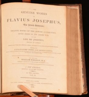 1806 The Genuine Works of Flavius Josphus Vols I and II by William