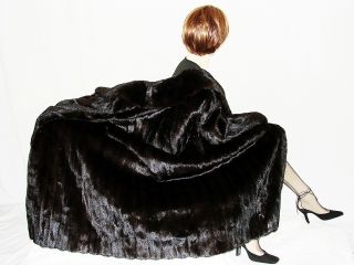 Flemington Furs Female Black Brown Mink Fur Coat Jacket 61 Sweep