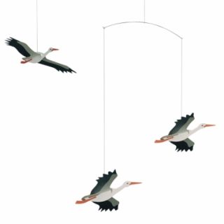 Flensted Lucky Storks Birds Modern Hanging Baby Mobile