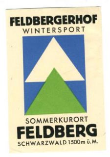 Feldbergerhof Luggage Label Wintersport Schwarzwald