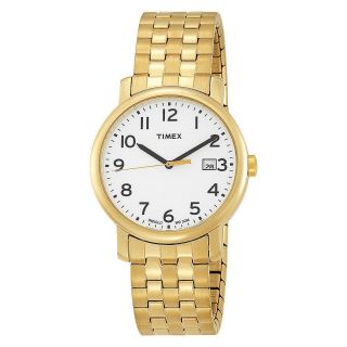  Indiglo Mens T2M656 Gold Tone Analog Expansion Band Watch