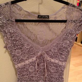 Ann Ferriday Lavender Lace Top One Size Fits All $78