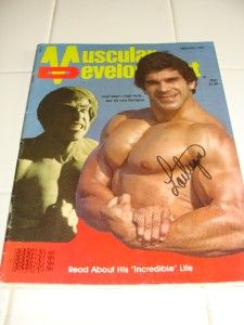 Lou Ferrigno RARE 1981 Autographed Muscular Development