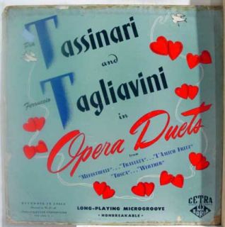 PIA TASSINARI FERRUCCIO TAGLIAVINI opera duets LP VG  CETRA 50 018