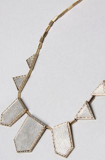 House of Harlow 1960 The Two Tone Engraved Five Station Necklace