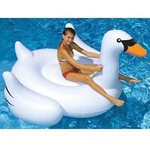 Giant Swan Lounge Lounger Floating Pool Float Swimming Aqua Inflatable