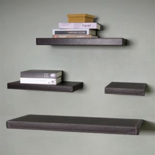 Set Of 4 Espresso Leather Floating Wall Shelf 10 24 36 48 Thanksgiving
