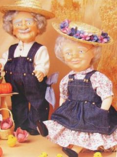 Fibre Craft 14 inch Doll Clothes Pattern Farmer Grandparents Oufit