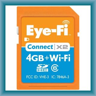 Eye Fi Connect X2 4GB Wireless SD SDHC Memory Card New 899949001236