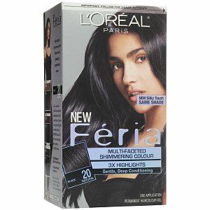 Oreal Feria Multi Faceted Hair Color   Black Leather #20 Natural