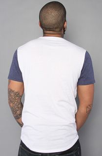 All Day The Two Tone Henley in White Navy Blue Heather