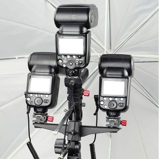 Three flashes work as group flash(trigger and sync cord not included)