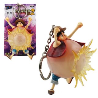 Banpresto One Piece Luffy Authentic Belly UP Figure Key Ring Chain