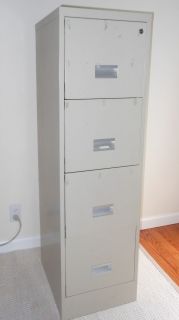Metal 4 Four Drawer File Cabinet Beige Pick Up Only