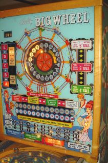 RARE Find 1968 Bally Big Wheel Bingo Pinball Machine