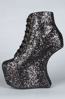 Jeffrey Campbell The Night Lita Shoe in Black GlitterExclusive