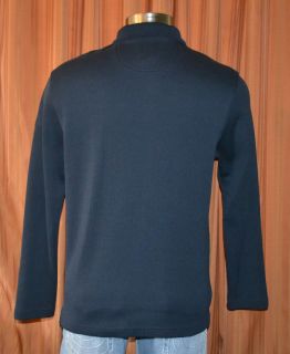 Faconnable Navy Blue 100 Cotton Pullover 1 2 Zip Sweater Shirt Mens