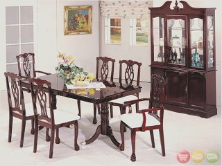 Chippendale 9pc Formal Dining Room Set w China Cabinet