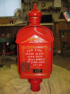 1895 Gamewell Weight Drive Fire Alarm Box With Cradle Toledo Ohio