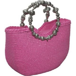 Handbags Cappelli Toyo Braid With Metallic Hot Pink (Htpnk)