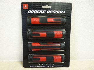  Aero Grip Triathlon/TT Base Bar/Extension Handle Grips Red/Black