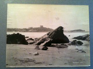 Antique James Valentine Photo Newquay Victorian Era Beach Side Scene
