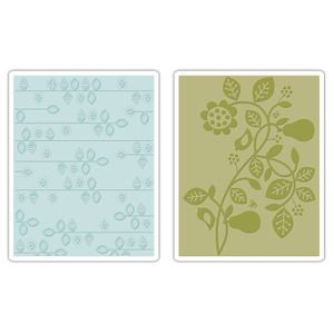  Textured Impressions PEAR & VINES Basic Grey Embossing Folders 657258