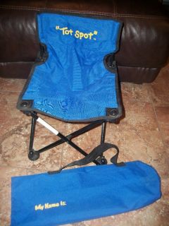   Child Size Small Folding Lounge Beach Camp Chair TV Blue Carry Bag