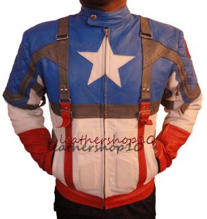 Movie First Avenger Captain America Leather Jacket Free Shipping Gift