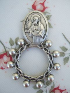 Catholic Metal Finger Ring Rosary St Jude
