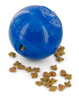 multivet slimcat cat toy ball food dispenser blue