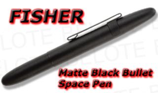 Fisher Space Pen Matte Black Bullet w Clip 400BCL New