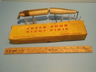 Old Fishing Lure Creek Chub Giant Pikie Muskie Musky Bait #818 In Box