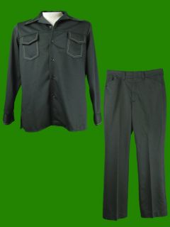  70s Polyester Disco Leisure Suit Time Out by Farah Green M