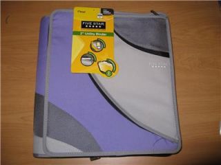 Mead Five Star 2 Utility Binder Grey and Purple