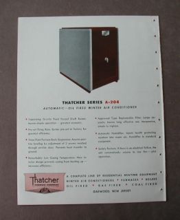 1945 Thatcher Furnace Co Catalog Heating Air Conditioner Boilers