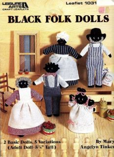 Sewing pattern BLACK FOLK DOLLS. Uncut patterns. The cover does have a