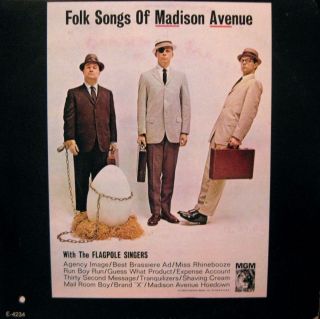 The Flagpole Singers Vinyl LP Folk Songs of Madison Avenue MGM E 4234