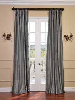 Sterling Platinum Faux Embroidered Silk Curtains Drapes