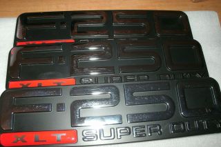 FORD F 250 F250 SUPER DUTY SUPERDUTY XLT FENDER AND TAILGATE EMBLEMS
