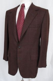 Oxxford Clothes 100% Alpaca Fawnskin Tweed Sport Coat Blazer Burgundy