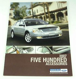 Original 2007 Ford Five Hundred ( 500 ) Accessories Brochure. Covers