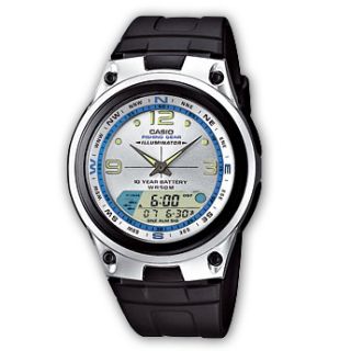 Casio AW 82 7A Moon Phase Fishing Gear Watch Silver