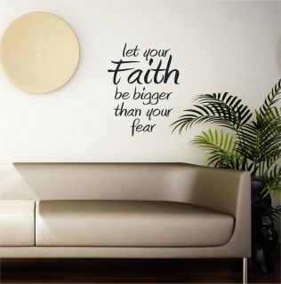 Let your faith Fears Subway Vinyl Decor Wall Lettering Words Quote