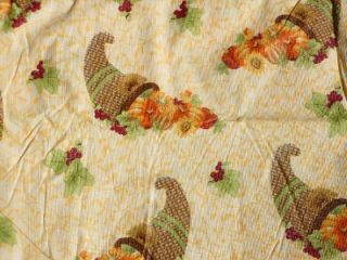  /Autumn/Fall~Cornucopia~Vinyl Tablecloth~Flannel Back~60 Round