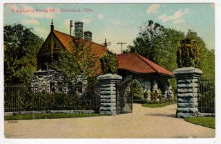 Postcard of Entrance to Forest Hill in Cleveland Ohio