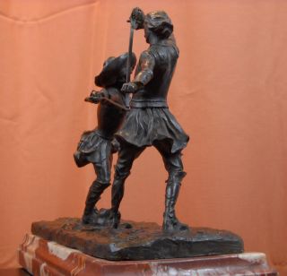 Cavaliers Fencing Duel Bronze Statue Sculpture Edouard Drouot Office