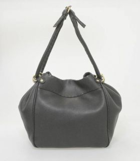 Fendi Selleria Black PEBBLED Leather Cinched Shoulder Bag