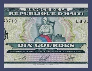 10 Gourdes Banknote Haiti 1999 Catherine Flon UNC