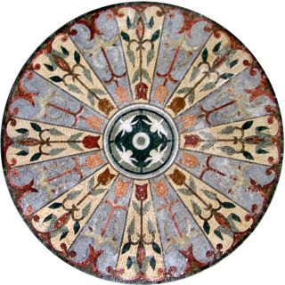 Medallion Mosaic Pattern Tile Stone Art Floor